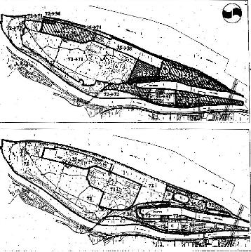 Területrendezési terv (1) kontra Ökosziget-koncepció (2) a Hajógyári-szigetről